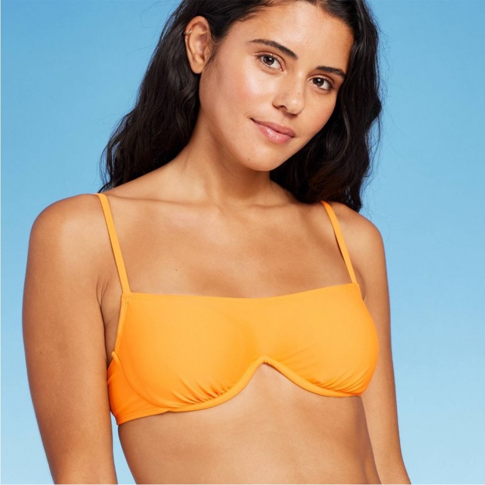 NWT orange bikini top